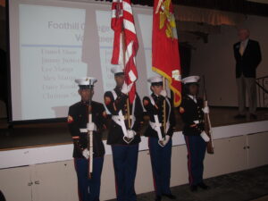 The color guard at the Veterans Cioppino Dinner.