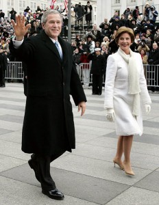 Former First Lady Laura Bush in Oscar de la Renta.