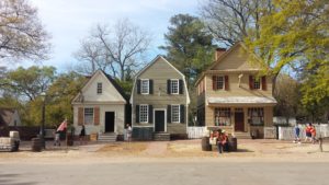 A street scene in Colonial Williamsburg.