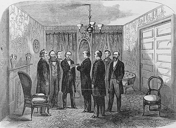 Присяга Э.Джонсона 15 апреля 1865 г.при вступлении в должность президента