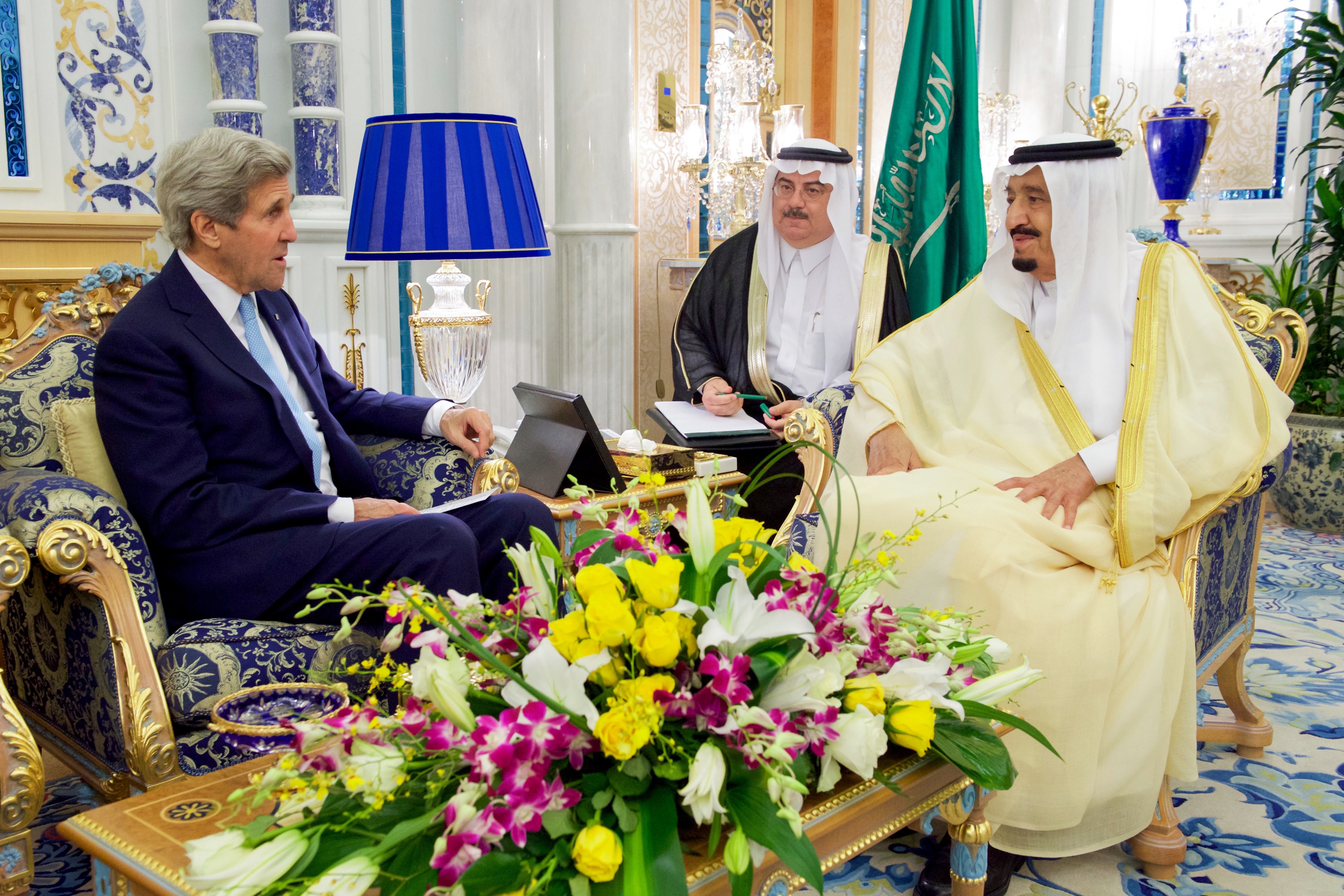 Джон Керри на переговорах с Саудовской Аравией