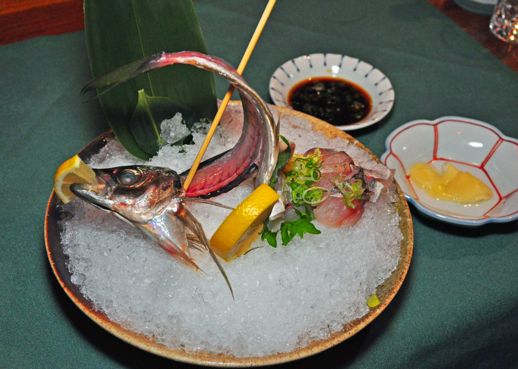 2. Aji tataki whole Aji nigiri and sashimi