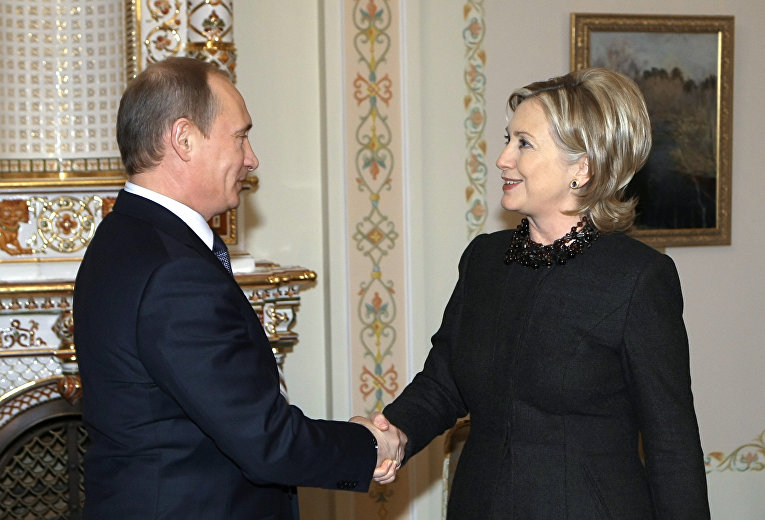  Хиллари Клинтон и Владимир Путин 
