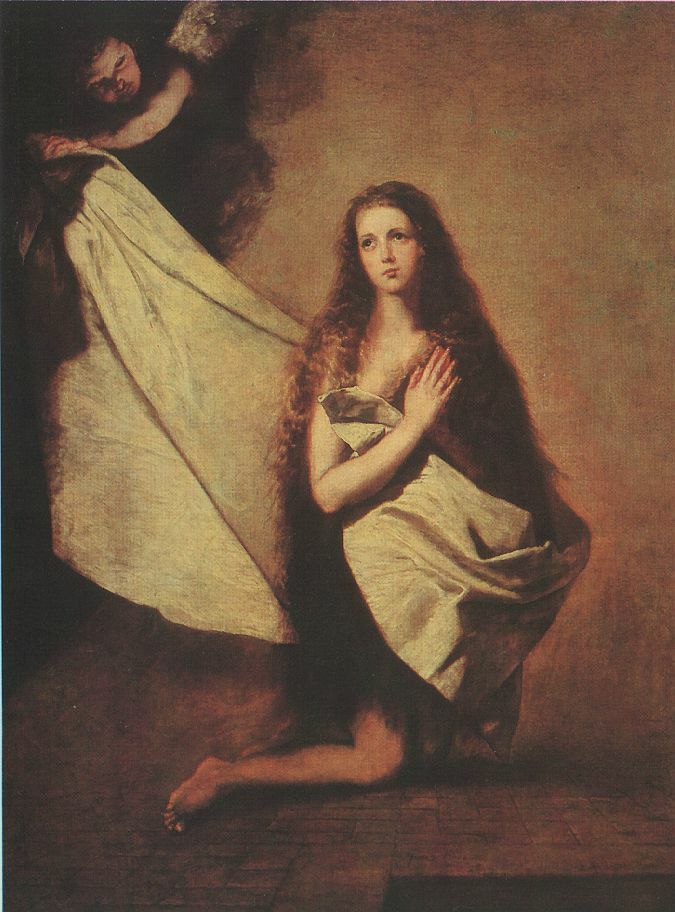 «Святая Инесса и ангел, укрывающий ее покрывалом»,  Хосе Рибера, 1641 