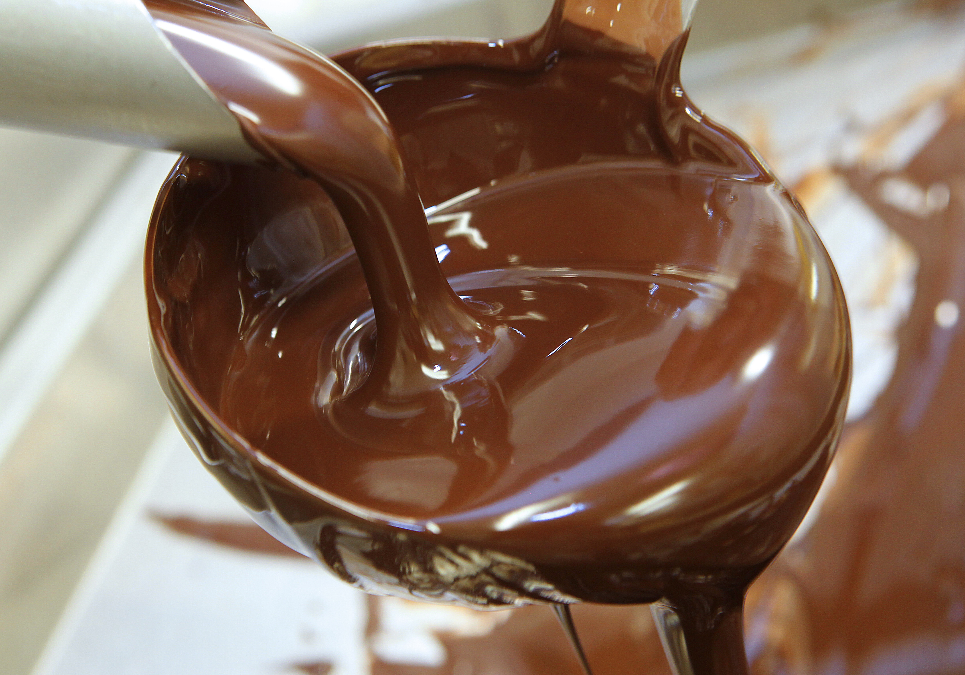 Melted chocolate is poured on October 28