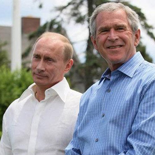 Джордж Буш и Владимир Путин. Кеннебанкпорт, штат Мэн. 2 июля 2007 г. 