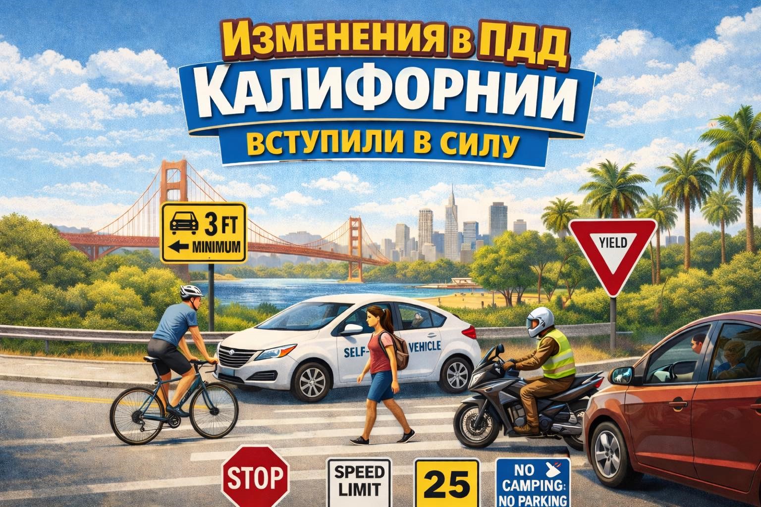 Изменения в ПДД Калифорнии вступили в силу