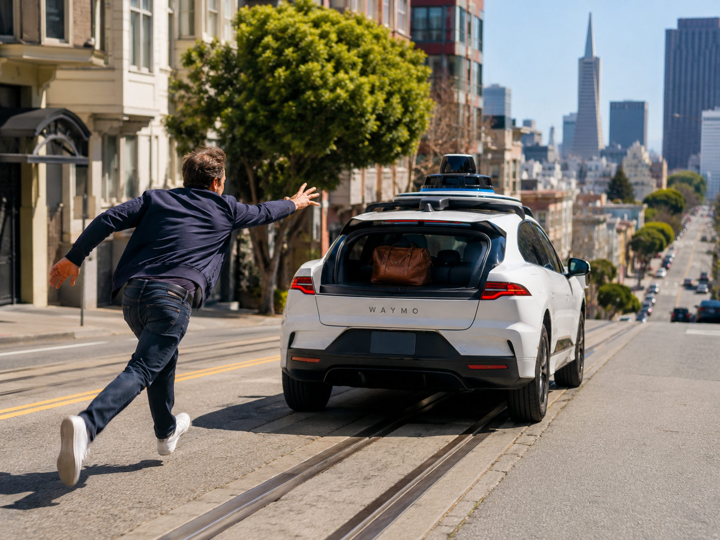 Автомобиль Waymo уехал с багажом пассажира