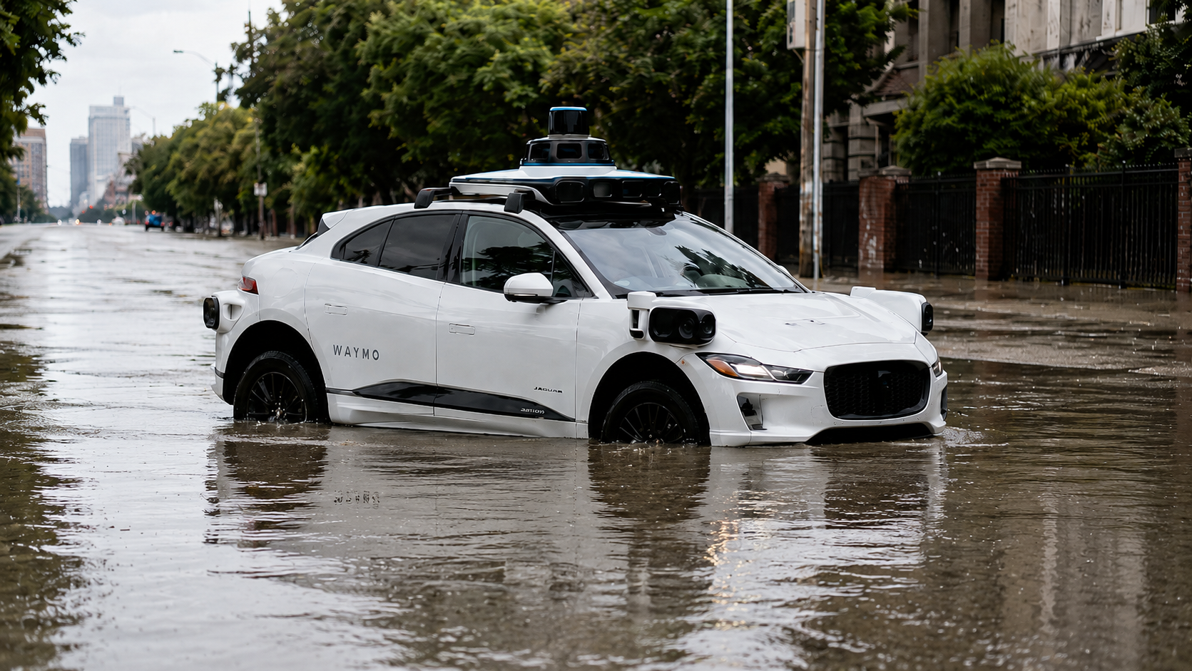 Waymo выехали на затопленные дороги